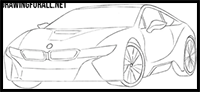 How to Draw a Bmw i8 Step by Step