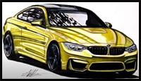 How to Draw a BMW M4 Step by Step