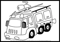 How to Draw a Fire Fighter Truck
