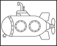 How to Draw a Cartoon Submarine