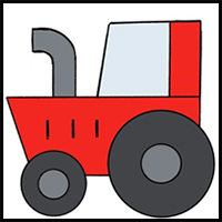 How to Draw a Tractor for Kindergarten