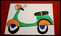 How to Draw a Scooter