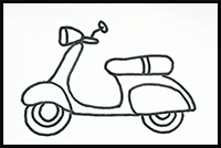 How to Draw Scooter Step by Step