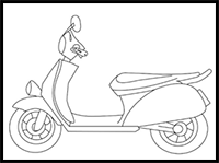 How to Draw a Scooter
