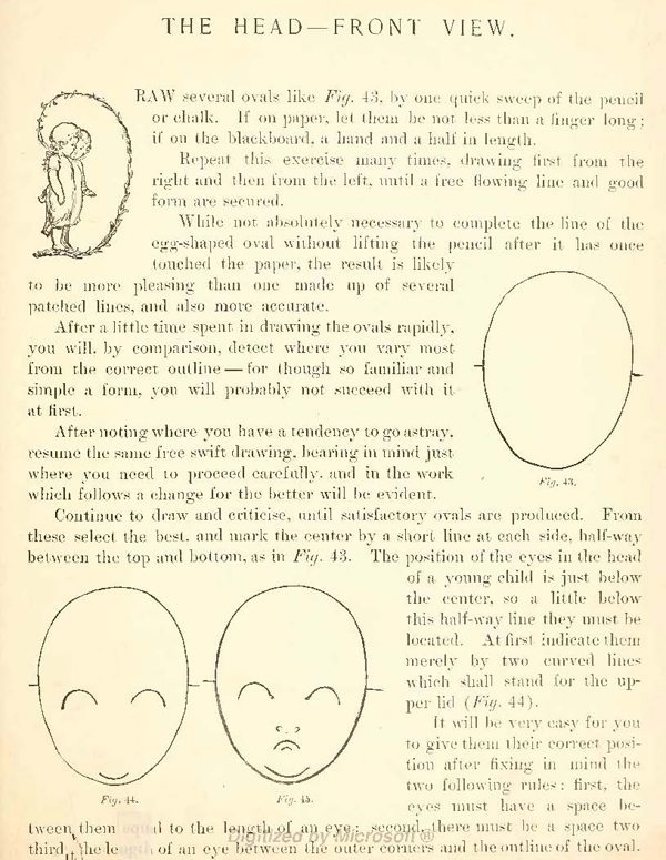 Drawing Childs Face from Front