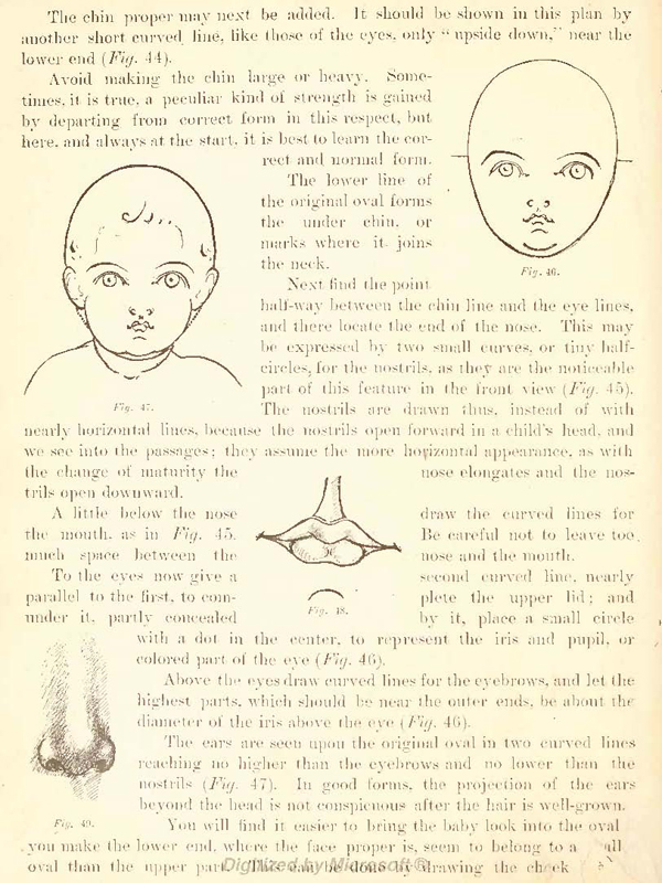 Drawing Babys Face from Front View