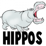 How to Draw Cartoon Hippos Opening Mouth Wide Drawing Lesson 