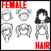 How to Draw Girls Hair Styles for Cartoon Characters Drawing Tutorial 