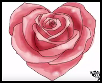How to Draw a Heart Rose