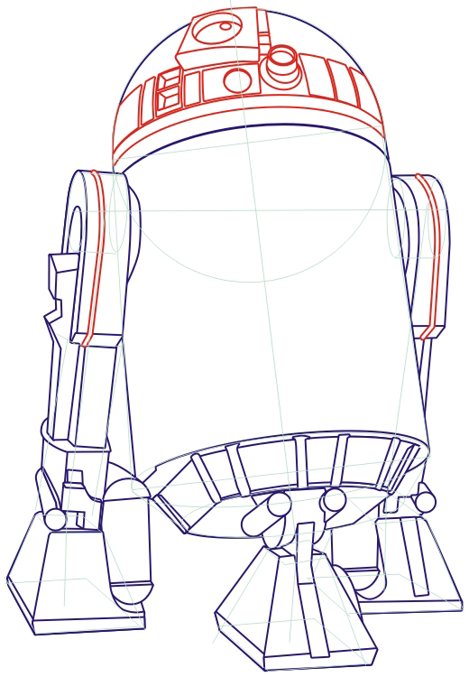 How to Draw R2D2 from Star Wars Step by Step Tutorial How to Draw Dat