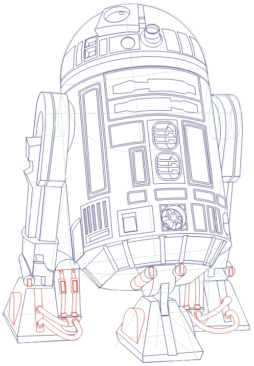 How to Draw R2D2 from Star Wars Step by Step Tutorial | How to Draw Dat