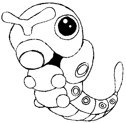 How to Draw Caterpie from Pokemon with Easy Steps Drawing Tutorial