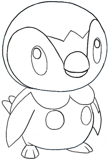 How to Draw Piplup from Pokemon | How to Draw Dat