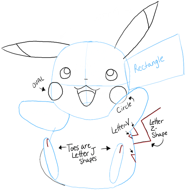 How to Draw Pikachu from Pokemon with Easy Steps Tutorial | How to Draw Dat