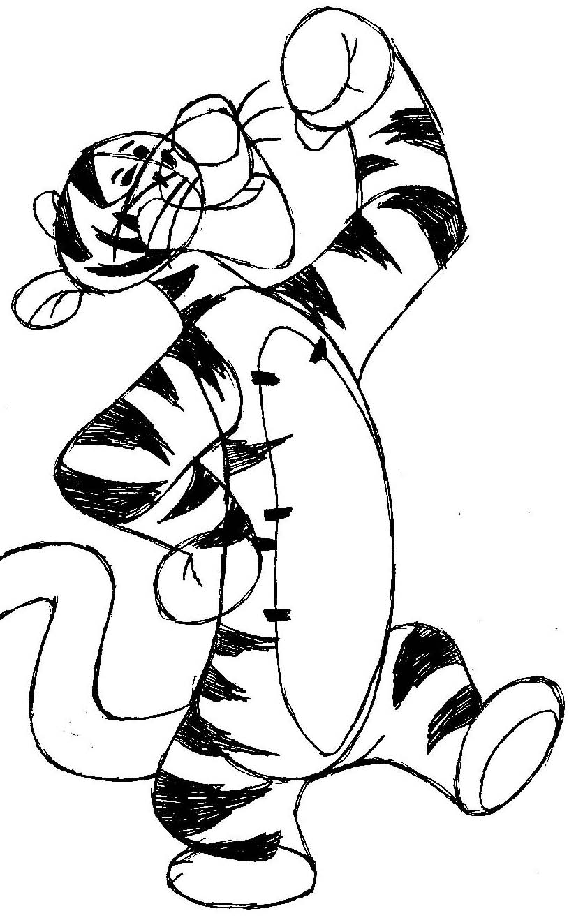 How to Draw Tigger from Winnie the Pooh with Easy Steps | How to Draw Dat