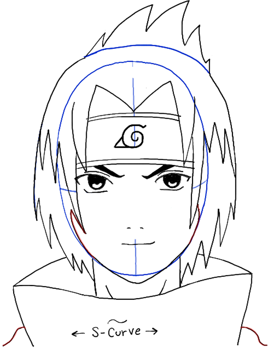How to Draw Sasuke Uchiha from Naruto Step by Step Drawing Tutorial