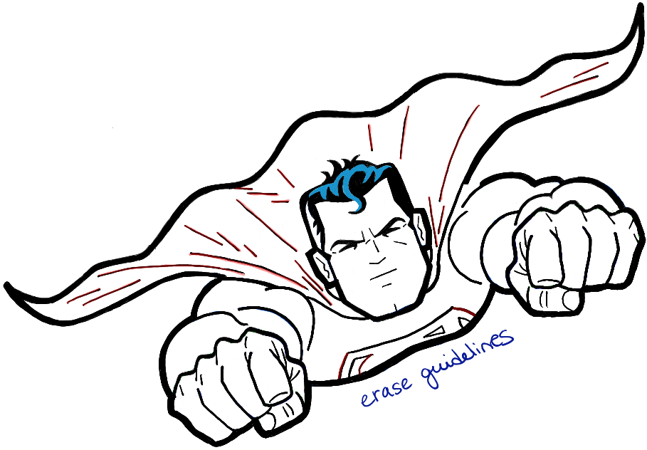 How to Draw Superman from DC Comics in Easy Step by Step Drawing