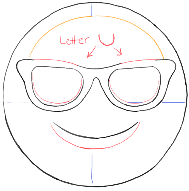 How to Draw Sunglasses Emoji Face with Easy Steps Tutorial | How to