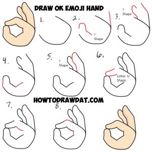 How to Draw Okay Hand Emoji – Easy Step by Step Drawing Tutorial | How ...
